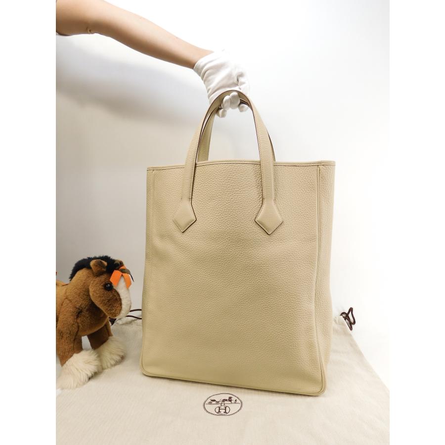 HERMES エルメス ヴィクトリアカバス35 トゴ パーシマン メンズ トート 
