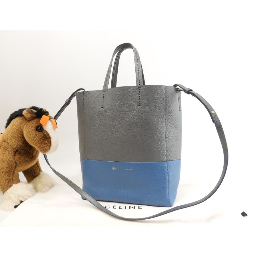 CABAS（CELINE） セリーヌ カバスモール レザー 灰青 ポシェット  
