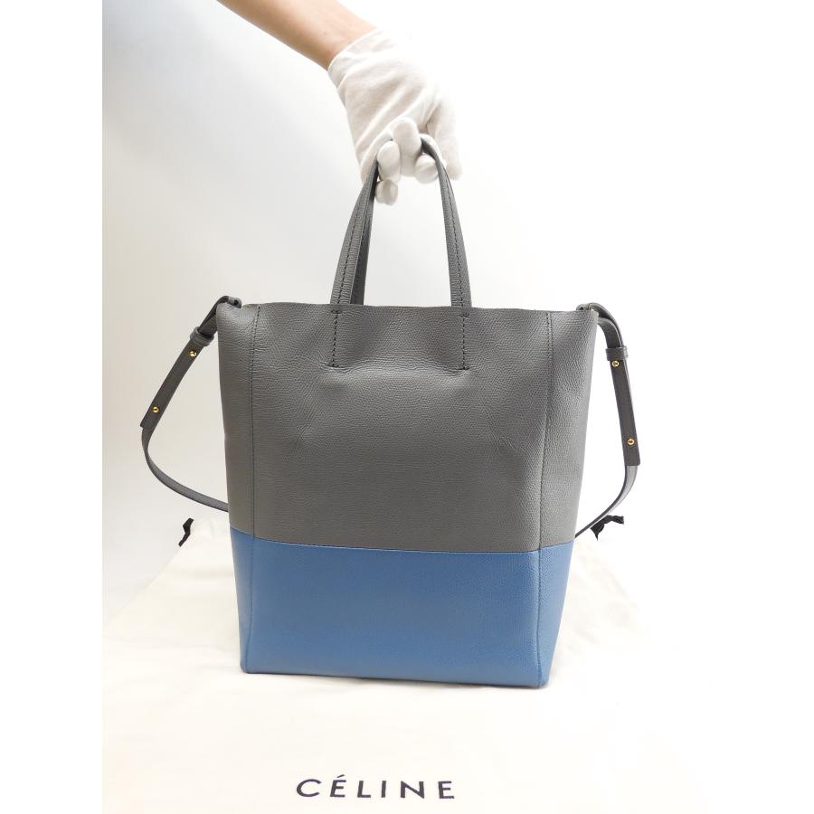 【ゆうたろう 様】セリーヌ　カバファントム　スモール　レザー　ブルーグレー CABAS（CELINE） セリーヌ カバスモール レザー 灰青 ポシェット