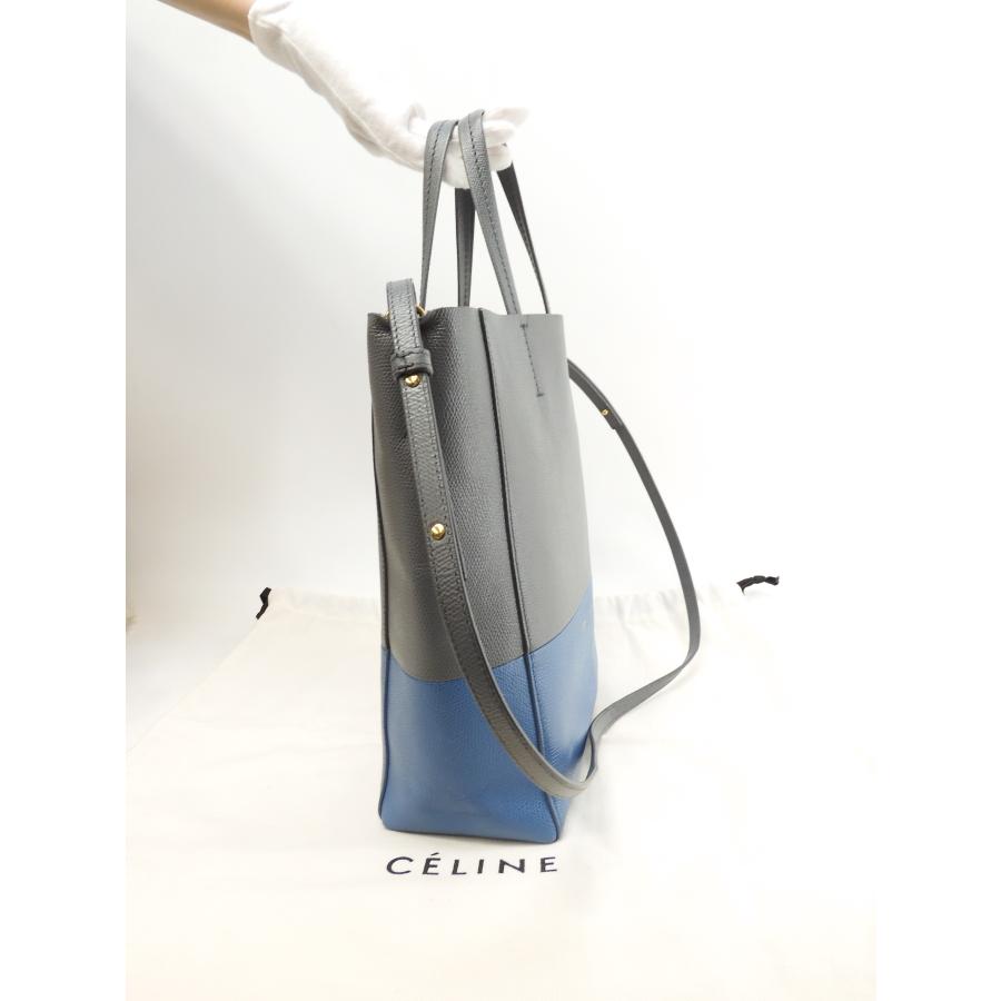 CABAS（CELINE） セリーヌ カバスモール レザー 灰青 ポシェット