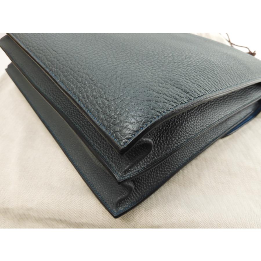 エルメス サックアデペッシュ 38 HERMES（エルメス） サックアデペッシュ38 トゴ/ブルー シルバー金具