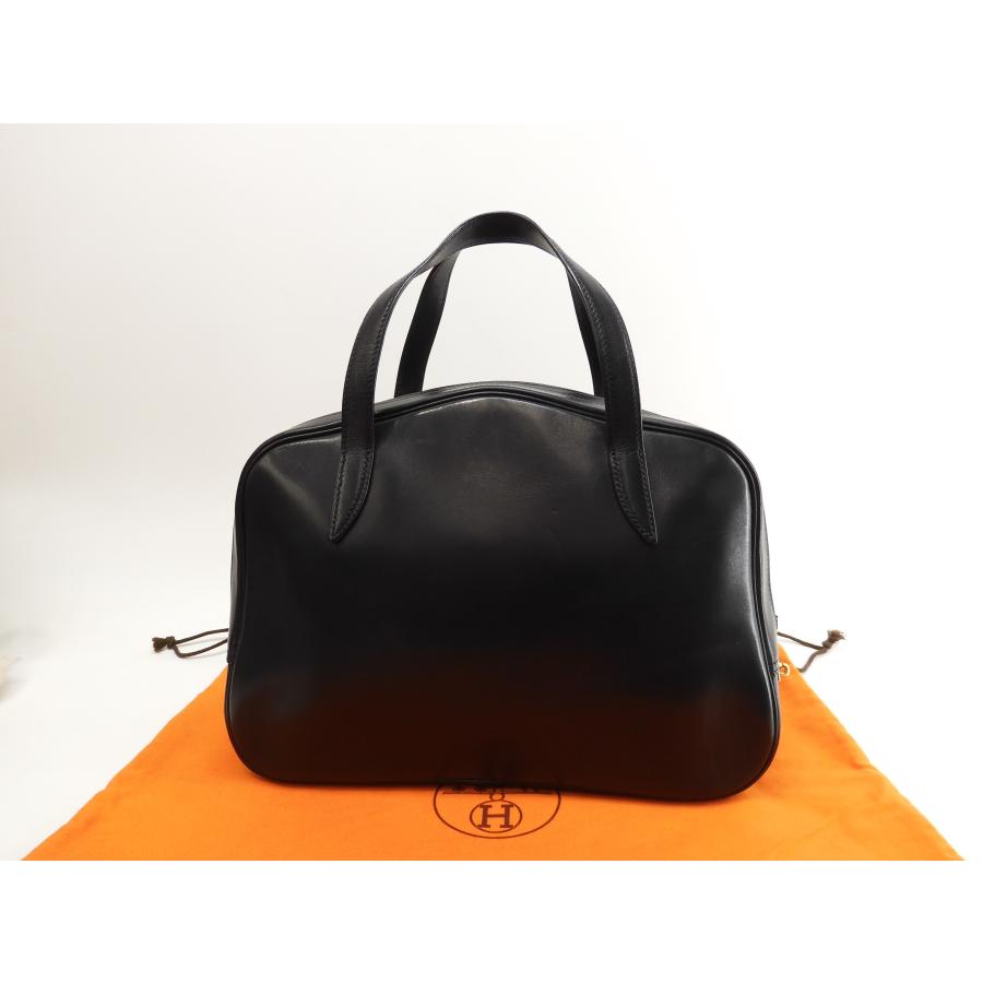 HERMES（エルメス） ドーハ ボックスネパール 黒 ハンドバッグ 美品
