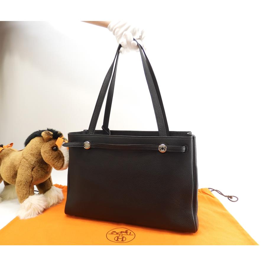 HERMES エルメス カバナ トゴ黒 シルバー金具 トートバッグ ショルダー 