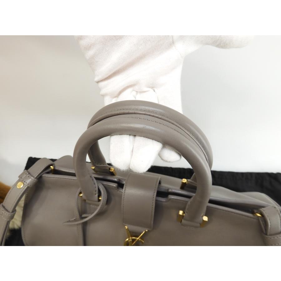 SAINT LAURENT サンローラン カバスバッグスモール YSL レザー灰 