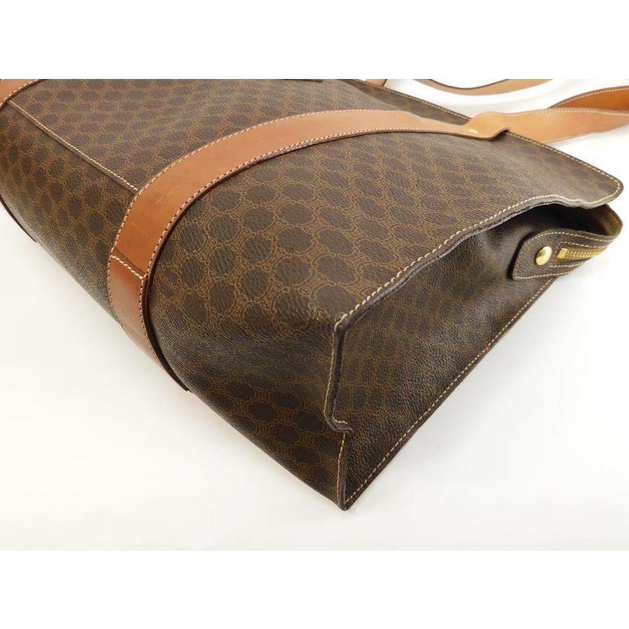 CELINE セリーヌ ハンドバッグ マカダム トリオンフ 総柄 ポーチ 茶 CELINE セリーヌ ハンドバッグ マカダム トリオンフ 総柄 ポーチ 茶