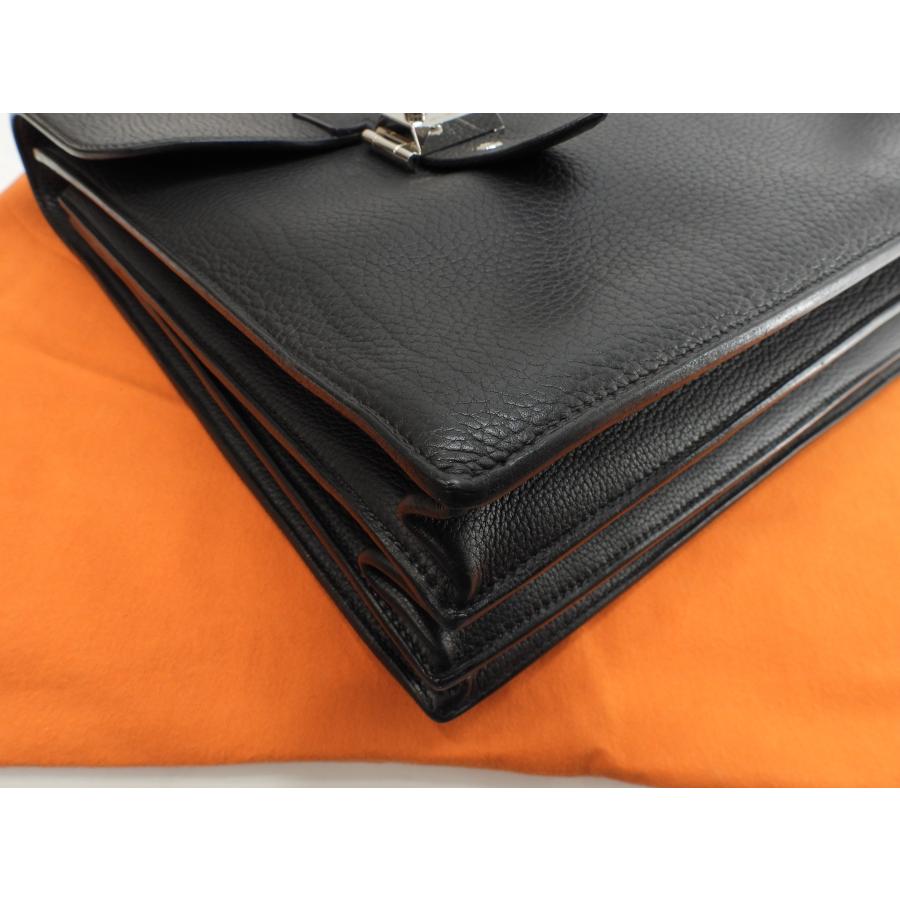 HERMES エルメス サックアデペッシュ41 フィヨルド黒 メンズ書類 HERMES エルメス サックアデペッシュ41 フィヨルド黒 メンズ書類