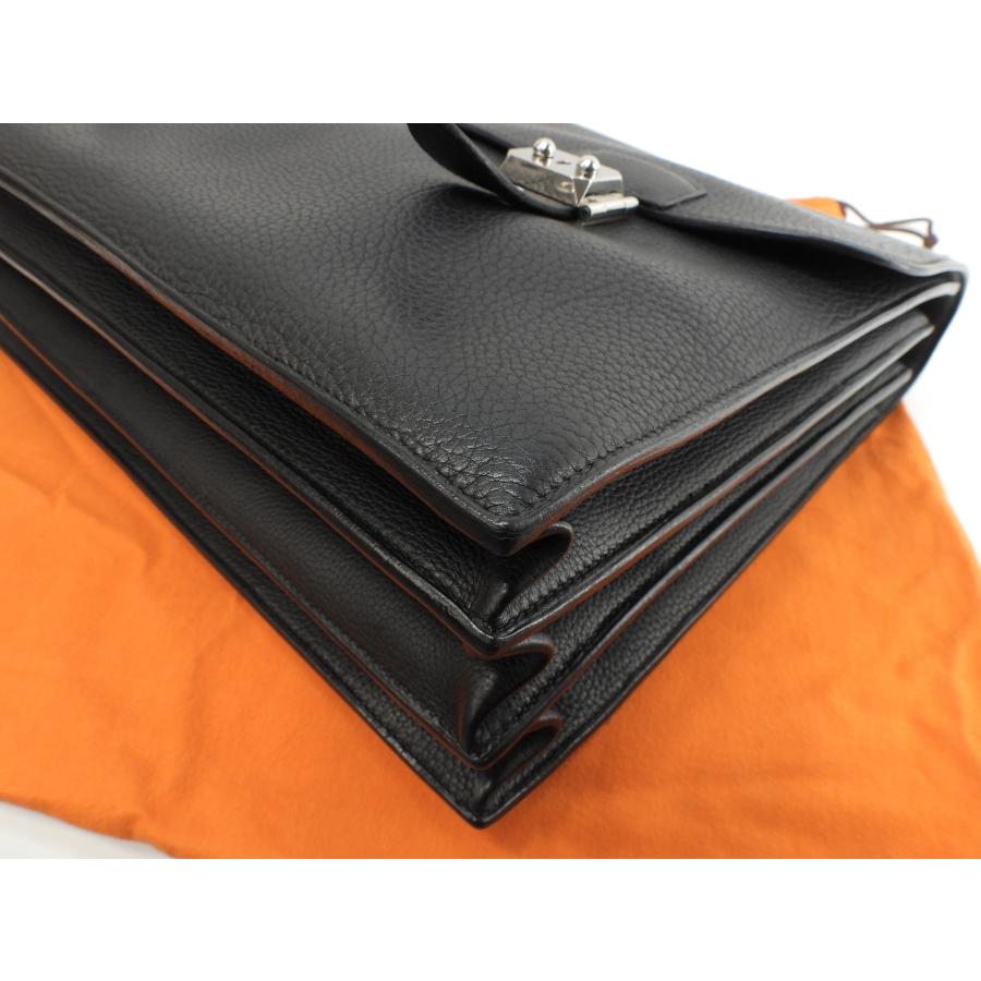 HERMES エルメス サックアデペッシュ41 フィヨルド黒 メンズ書類 HERMES エルメス サックアデペッシュ41 フィヨルド黒 メンズ書類