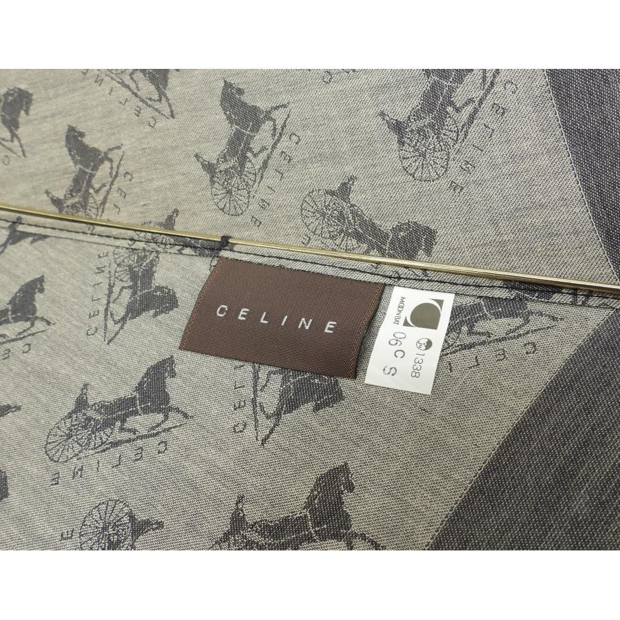 CELINE セリーヌ 折畳日傘 馬車柄 灰 パラソル ヴィンテージ CELINE セリーヌ 折畳日傘 馬車柄 灰 パラソル ヴィンテージ