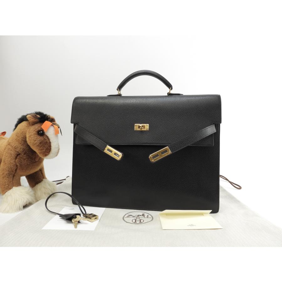 エルメス サックアデペッシュ38 ブリーフケース アルデンヌ ライトキャメル