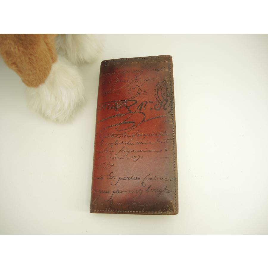 Berluti ベルルッティ ロングウォレット サンタル カリグラフィ赤茶 2  