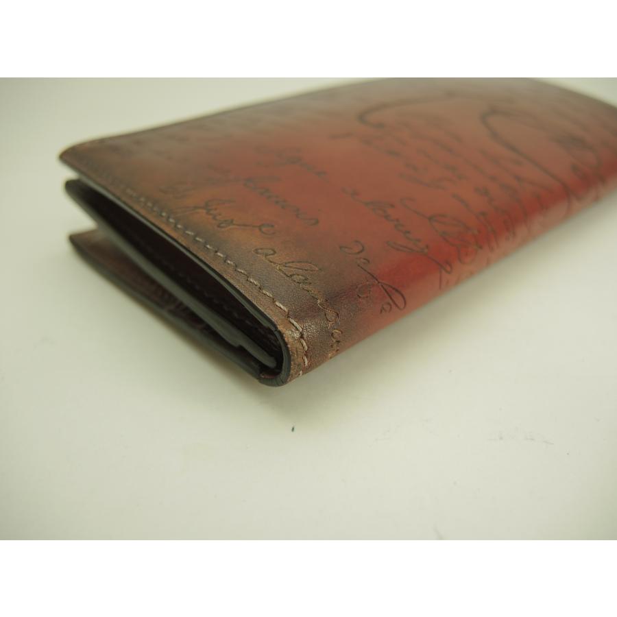 Berluti ベルルッティ ロングウォレット サンタル カリグラフィ赤茶 2  