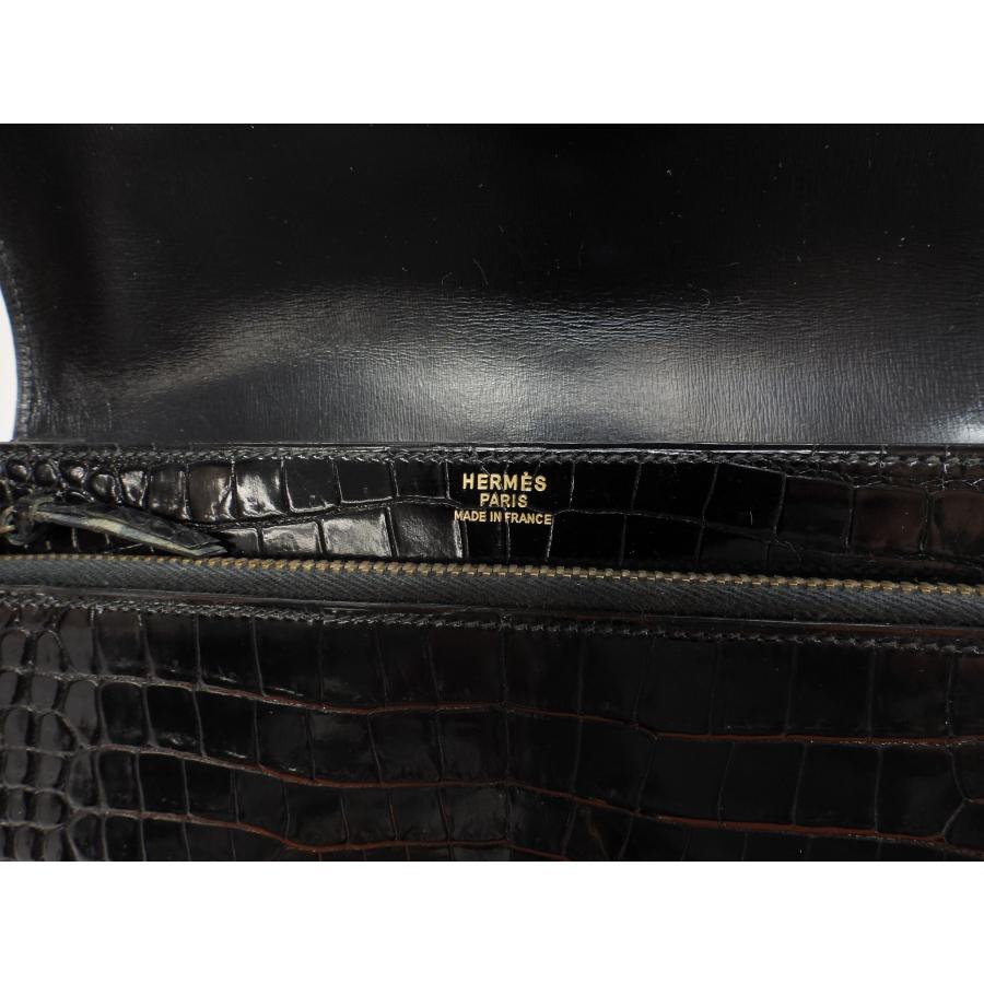 HERMES エルメス ジェット クロコダイル 黒 セカンドバッグ HERMES エルメス ジェット クロコダイル 黒 セカンドバッグ