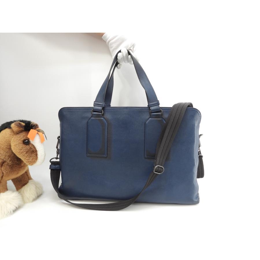 極美品✨ボッテガヴェネタ ブリーフケース イントレチャート ブルー レザー