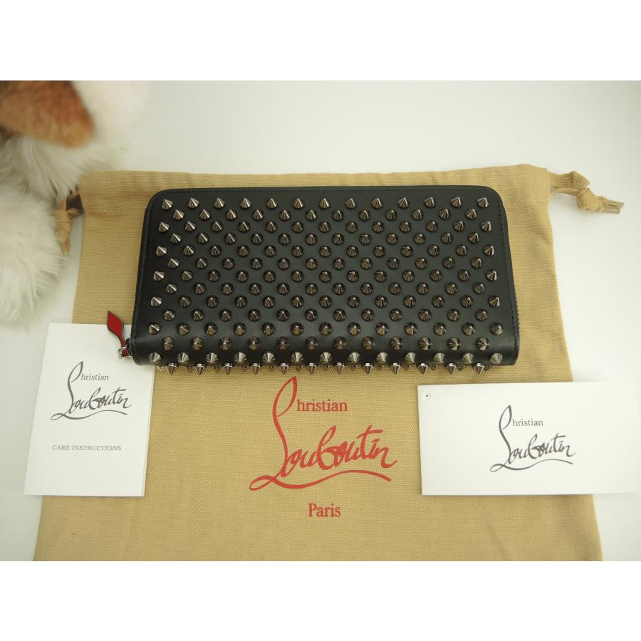 ✨美品✨ ルブタン 長財布 パネトーネ ラウンドジップ　ブラック　レザー ✨美品✨ クリスチャンルブタン 長財布 パネトーネ ラウンド レザー
