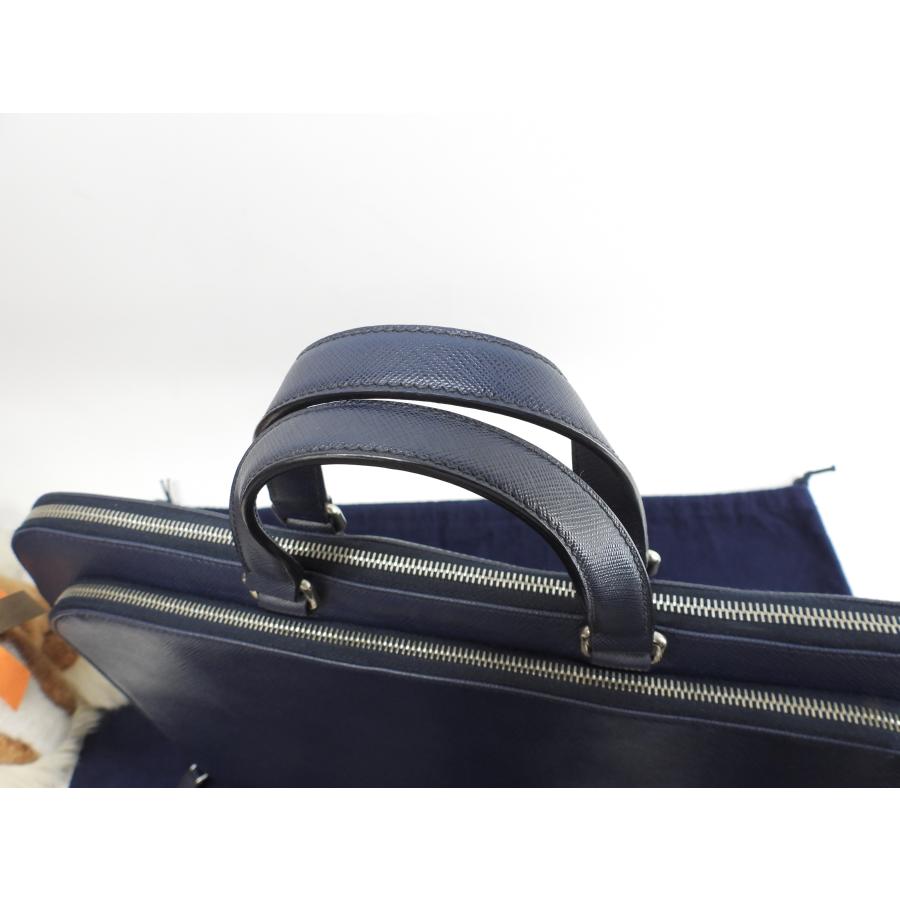 SAFFIANO（PRADA） プラダ ブリーフケース サフィアーノ 紺 書類カバン