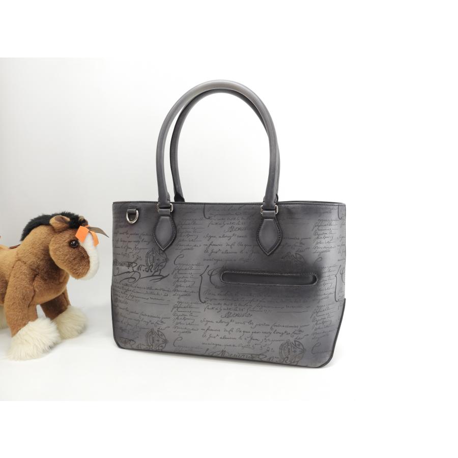 Berluti ベルルッティ トゥジュールミニ カリグラフィ レザー灰 トート 