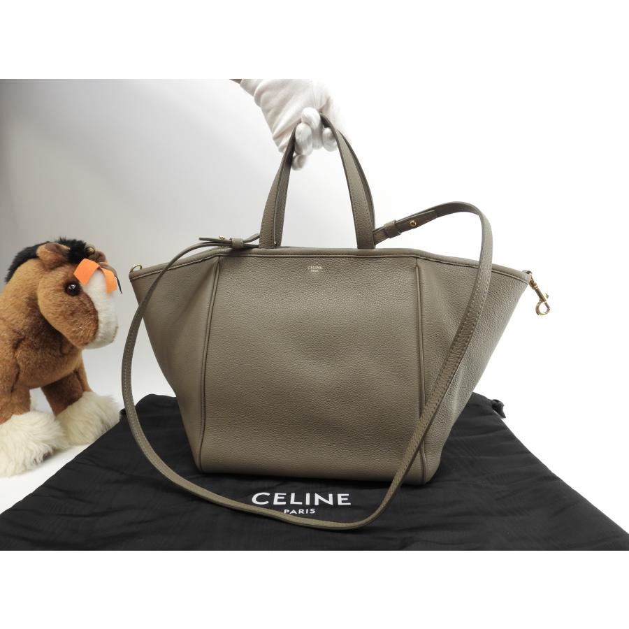 CABAS(CELINE) セリーヌ フォールドカバ スモール レザー灰 CABAS(CELINE) セリーヌ フォールドカバ スモール レザー灰