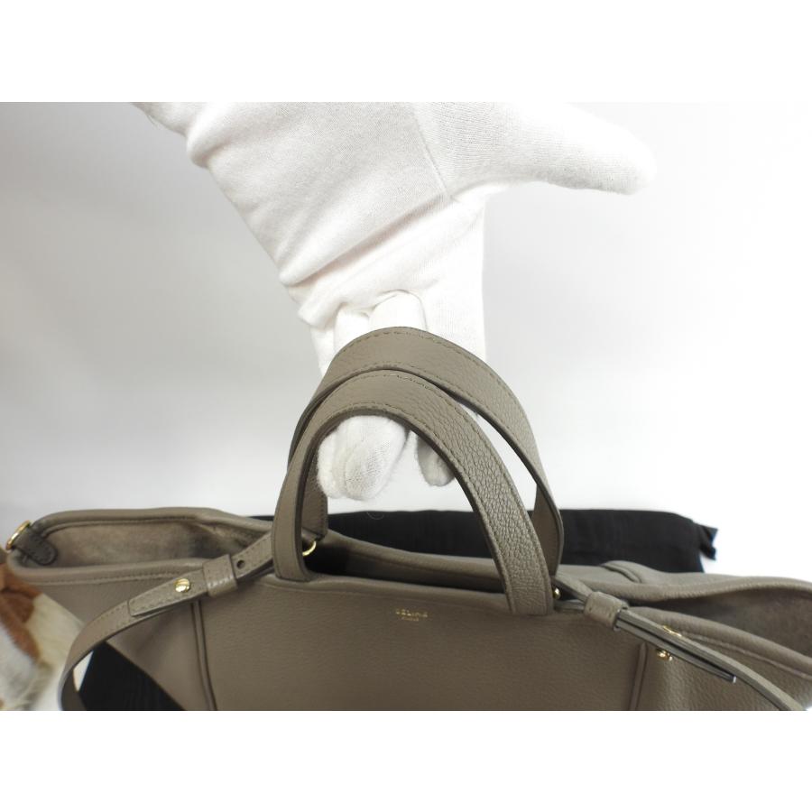 CABAS(CELINE) セリーヌ フォールドカバ スモール レザー灰 CABAS(CELINE) セリーヌ フォールドカバ スモール レザー灰