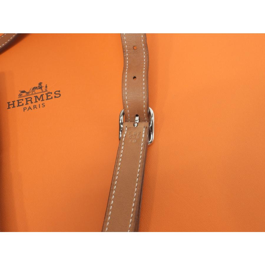 HERMES エルメス シルキーシティPM シルク/ピンク系 レザー茶 