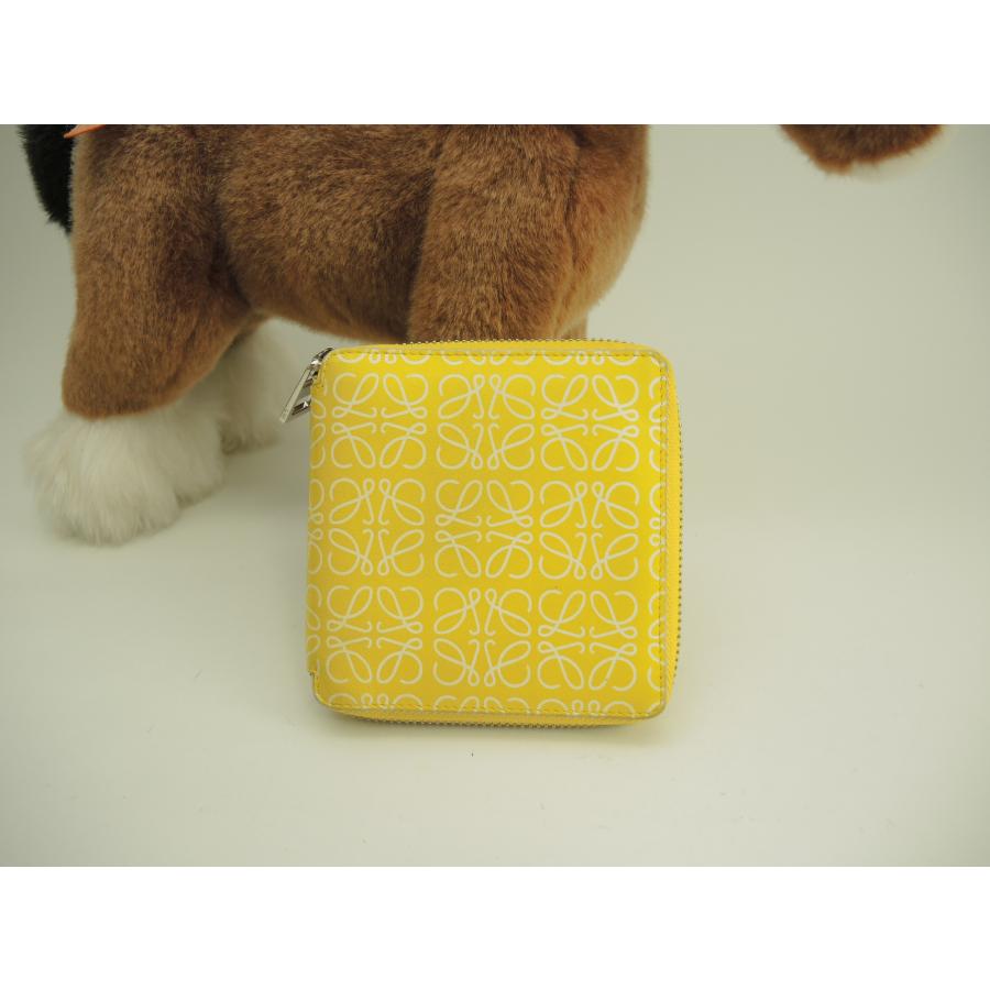 LOEWE ロエベ スクエアジップウォレット アナグラム レザー黄 2折  