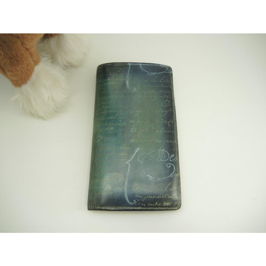 Berluti（ベルルッティ） サンタル カリグラフィ青 金銀パティーヌ 2折