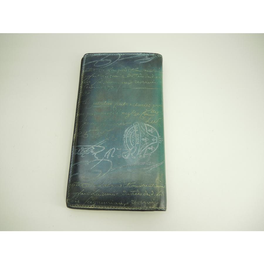 Berluti（ベルルッティ） サンタル カリグラフィ青 金銀パティーヌ 2折