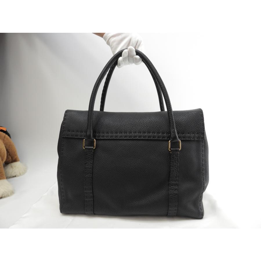 極美品‼️ FENDI トートバッグ セレリア レザー ゴールド金具 ブラック 