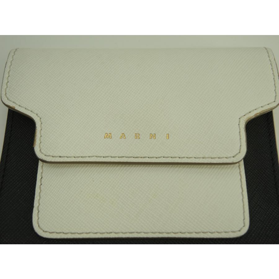 MARNI マルニ コンパクトウォレット サフィアーノレザー 白黒ピンク 3 