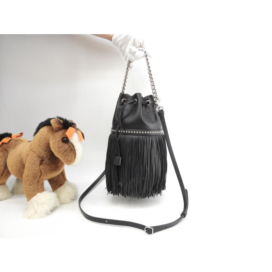 J&Mdavidson カーニバルミニ フリンジ レザー紺 ポシェット 