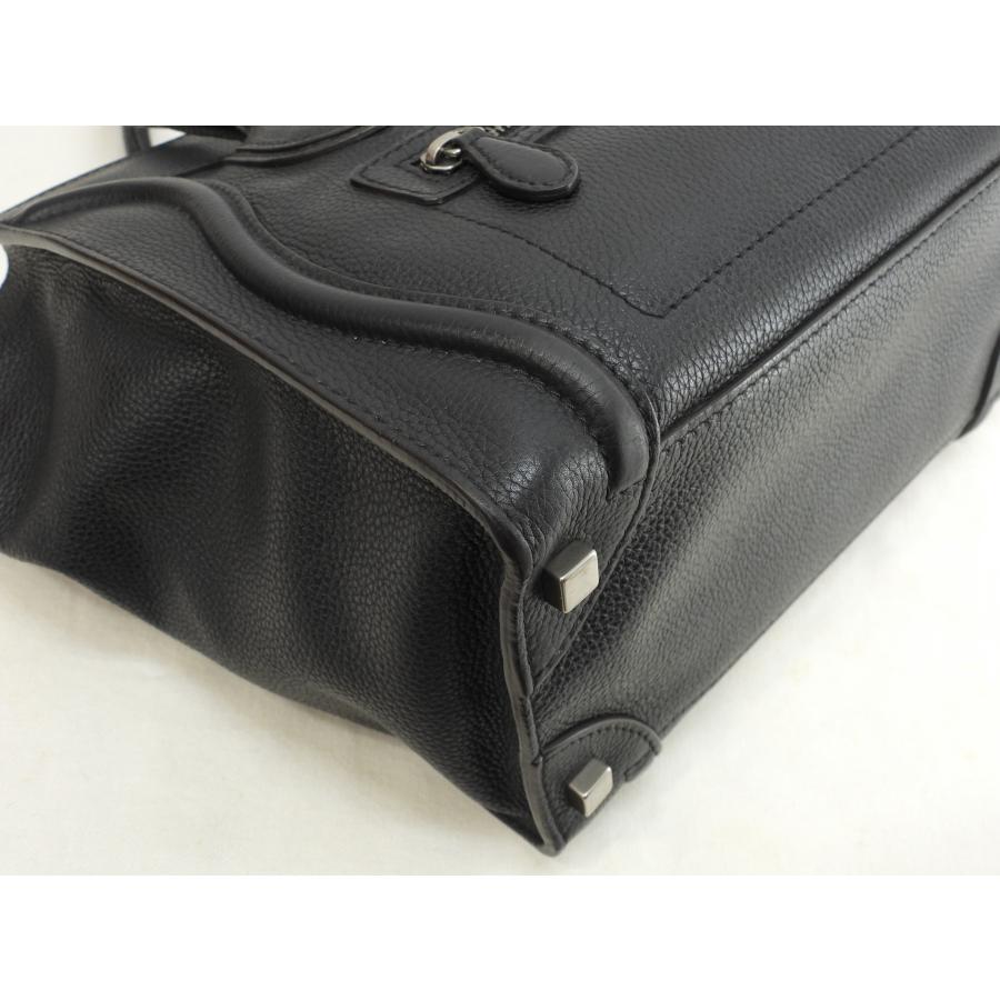 CELINE（セリーヌ） ラゲージマイクロ レザー 黒 ハンドバッグ