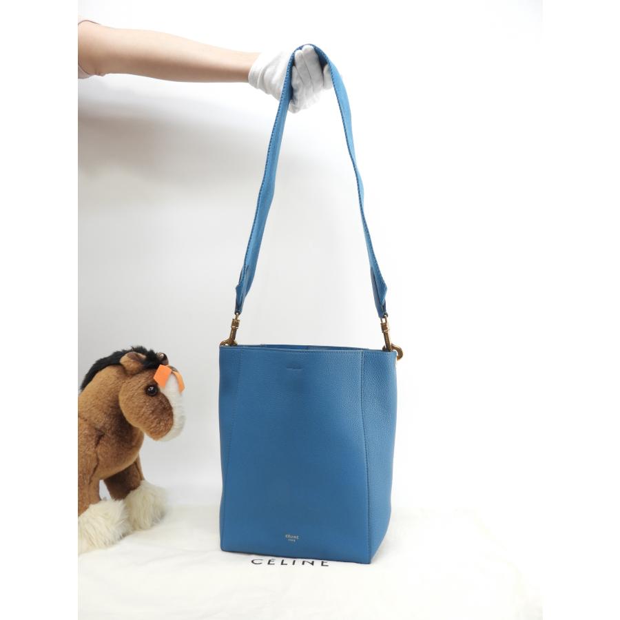 CELINE セリーヌ サングルスモール レザー 青 ショルダーバッグ CELINE セリーヌ サングルスモール レザー 青 ショルダーバッグ