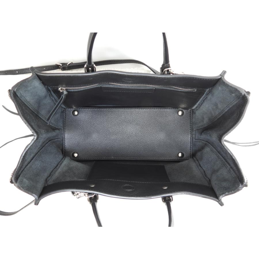 PAPIER（BALENCIAGA） バレンシアガ ペーパーミニ A6ジップ レザー黒 