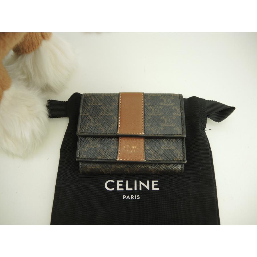 TRIOMPHE セリーヌ コンパクトウォレット トリオンフ 黒 3折財布 TRIOMPHE セリーヌ コンパクトウォレット トリオンフ 黒 3折財布