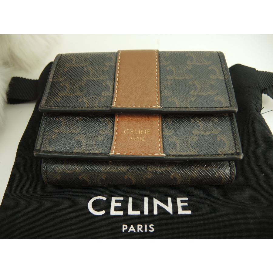 セリーヌ　CELINE　トリオンフ　折財布　短財布　コンパクトウォレット CELINE セリーヌ 財布 レディース ブランド 二つ折り財布