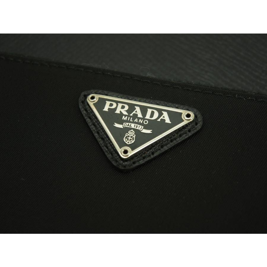 PRADA（プラダ） ロングウォレット ナイロン/サフィアーノ 黒 ラウンド