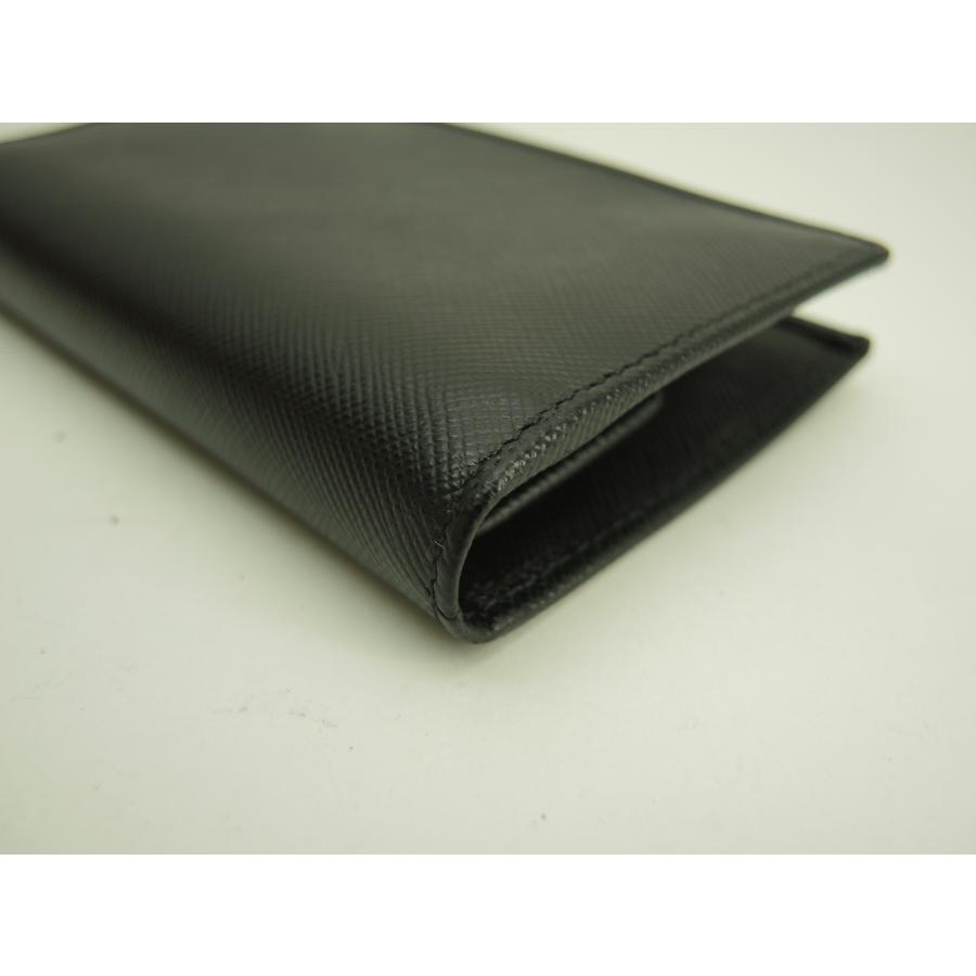 Y【新品未使用】プラダ サフィアーノ コンパクトウォレット 三角プレート PRADA プラダ コンパクトウォレット 三角プレート テスート