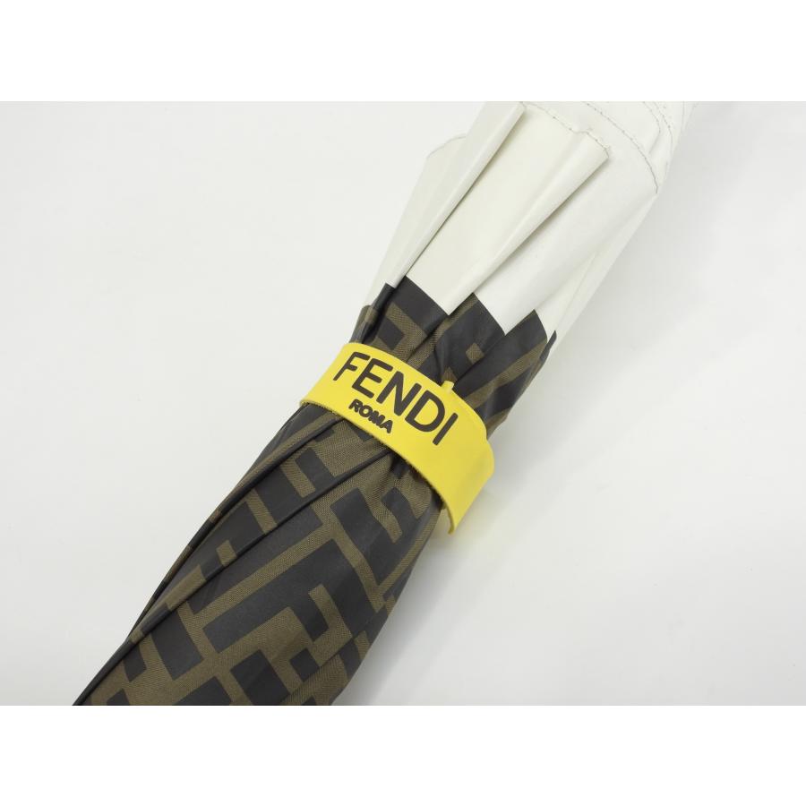 FENDI（フェンディ） 傘 FF 緑黒白 アンブレラ大 雨傘 パラソル 美品
