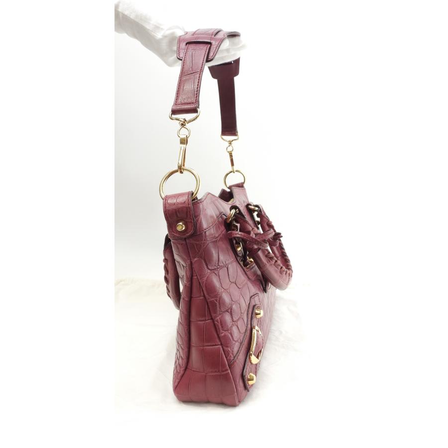 BALENCIAGA バレンシアガ ザファースト クロコダイルレザー ワイン