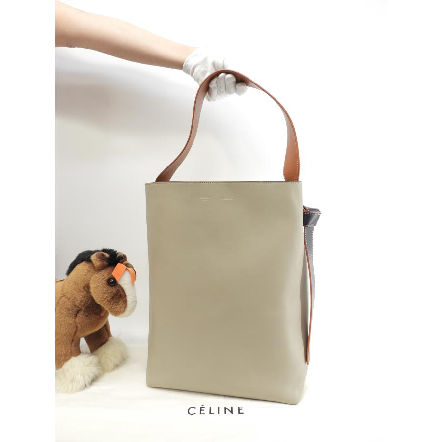 CABAS（CELINE） セリーヌ ツイステッドカバ レザー 灰白 