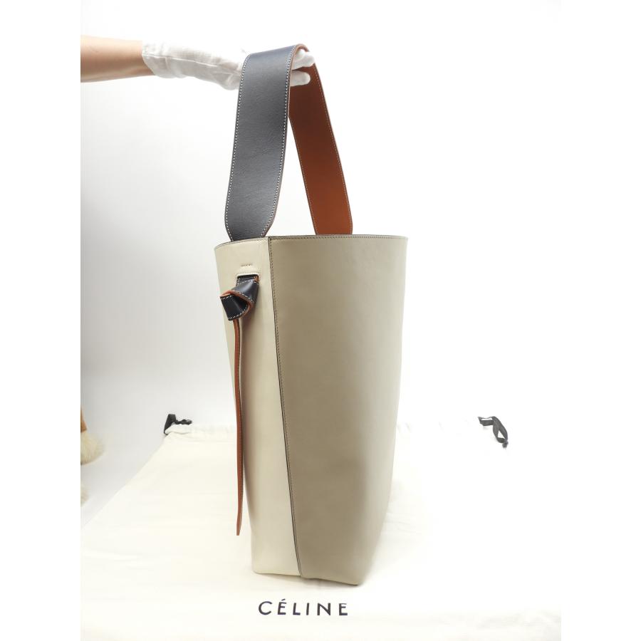 CABAS（CELINE） セリーヌ ツイステッドカバ レザー 灰白 