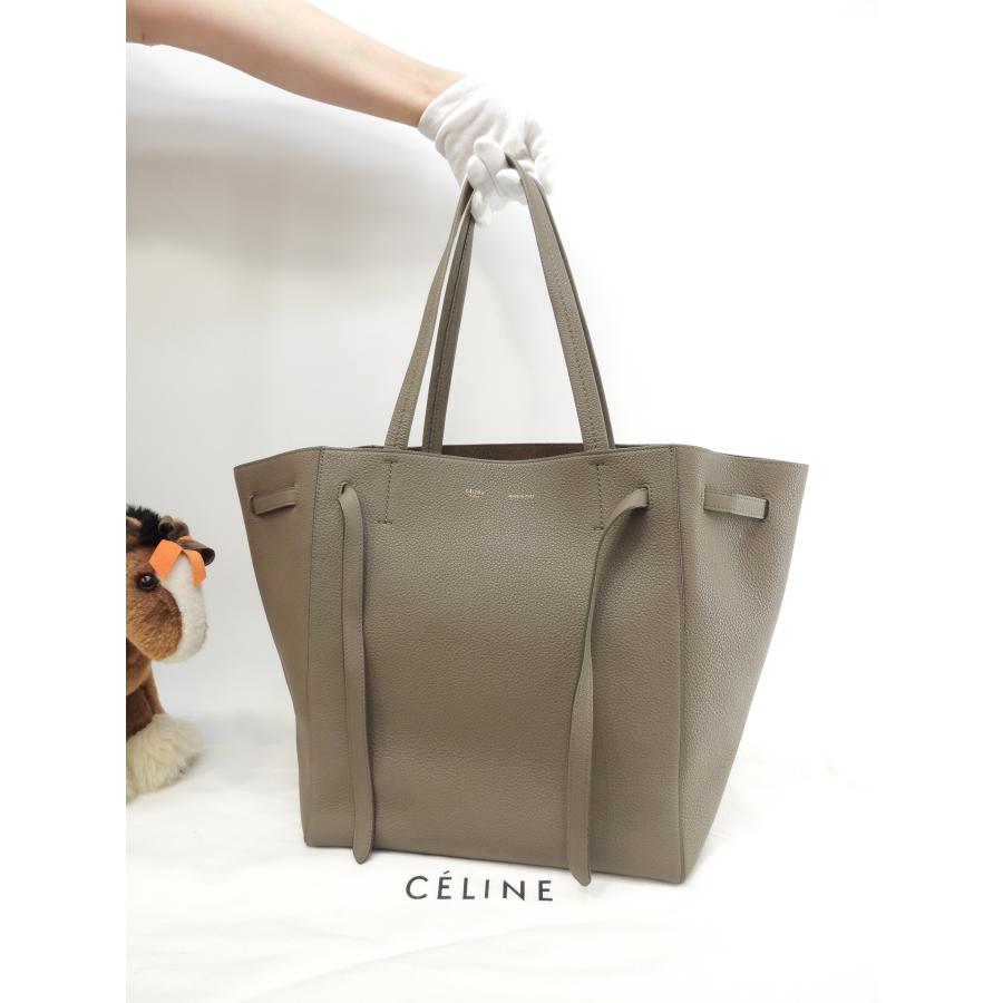 セリーヌ カバファントム スモール レザー灰 トートバッグ  