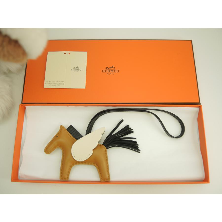 エルメスロデオペガサスチャームMM アニューミロセサミ×ブラック×ホワイト