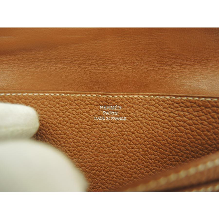 Dogon エルメス ドゴンロング トゴ ゴールド シルバー金具 2折長財布@T