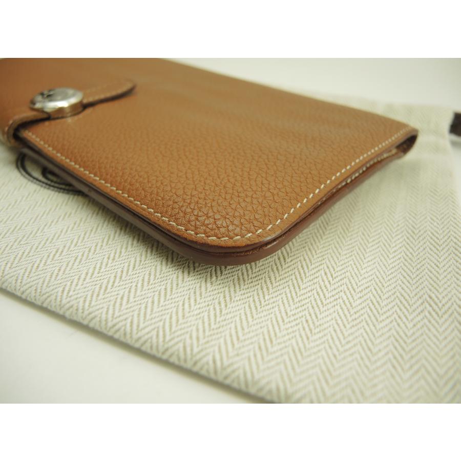 Dogon エルメス ドゴンロング トゴ ゴールド シルバー金具 2折長財布@T