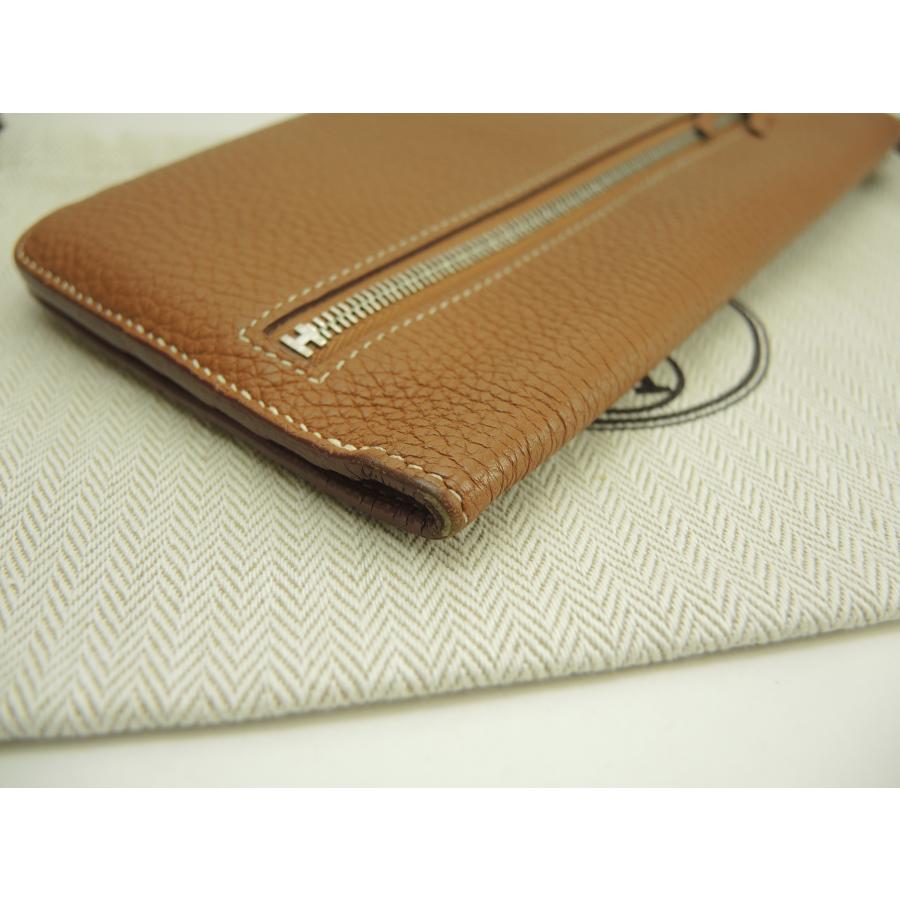 Dogon エルメス ドゴンロング トゴ ゴールド シルバー金具 2折長財布@T
