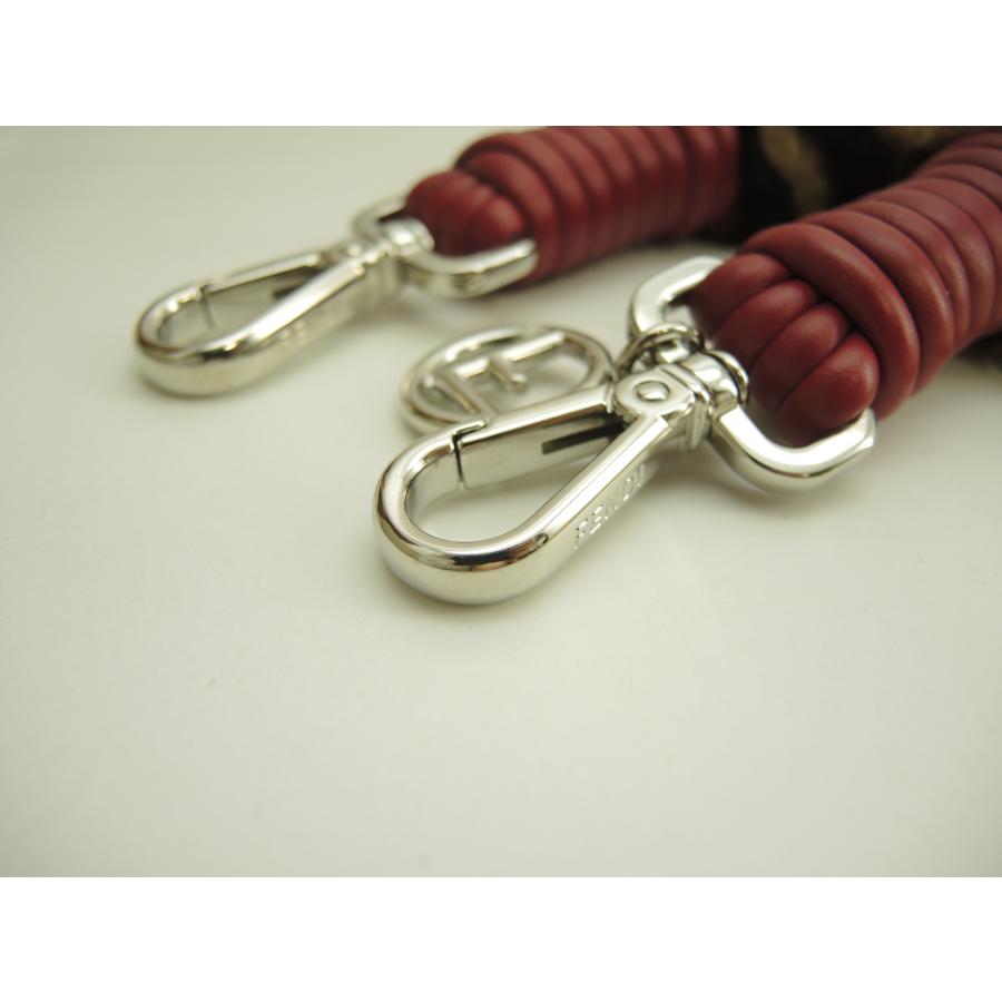 FENDI フェンディ ロングショルダーストラップ FFモチーフ ムートン茶  