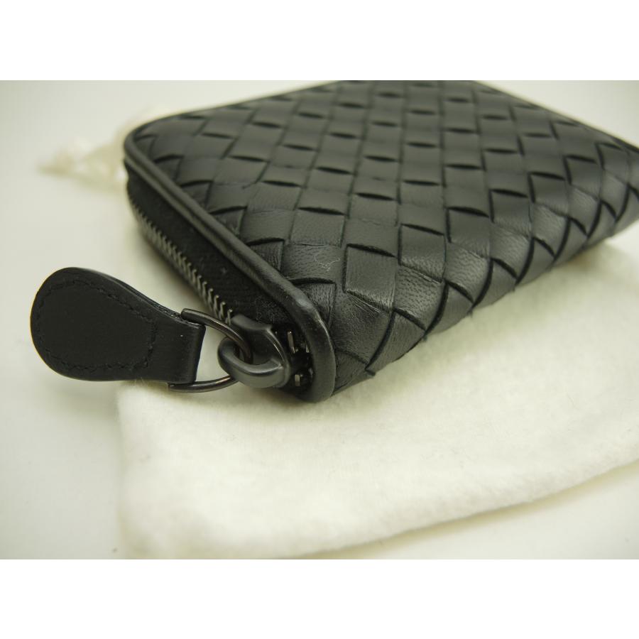 ボッテガヴェネタ　イントレチャート　コインケース　小銭入れ　ラウンドジップ　黒 BOTTEGA VENETA ボッテガヴェネタ イントレチャート ラウンド