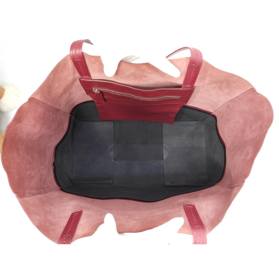 セリーヌ カバホリゾンタル レザー ボルドー黒 ショルダーバッグ大  