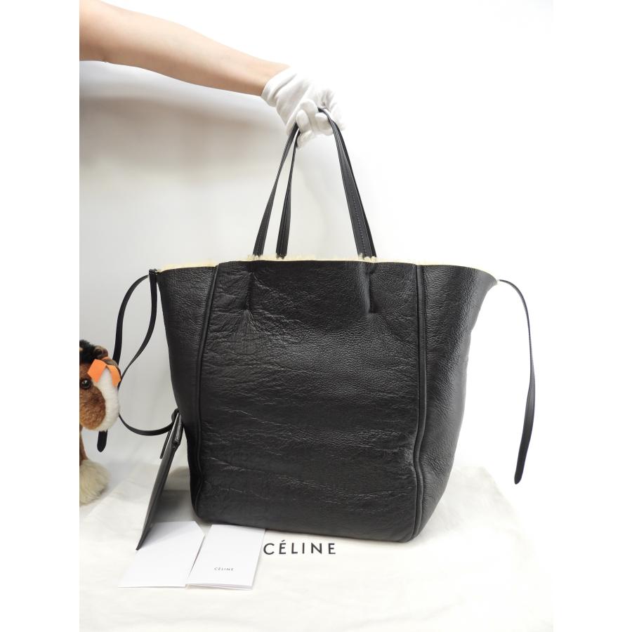 CABAS（CELINE） セリーヌ カバファントム スモール ムートンレザー黒 