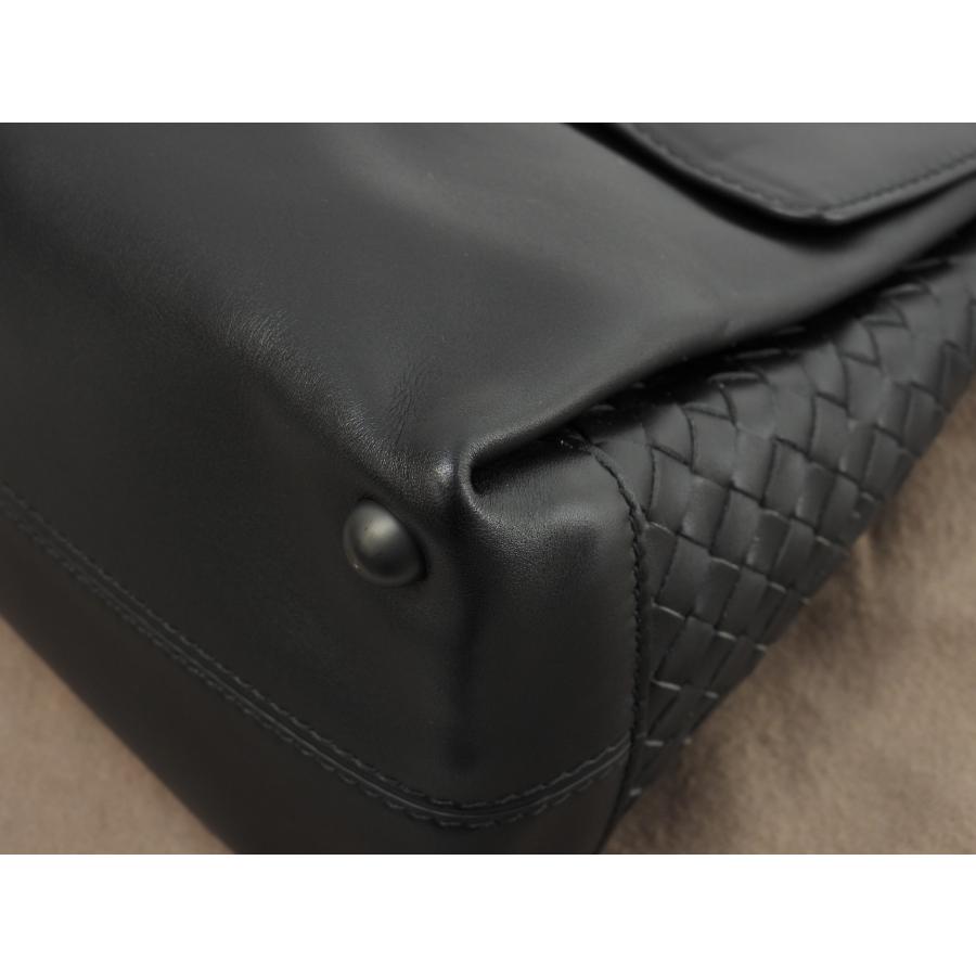BOTTEGAVENETA イントレチャート　ハンドバッグ　 黒　レザー ボッテガヴェネタカバ イントレチャートレザートートバッグ ｜ GLINT